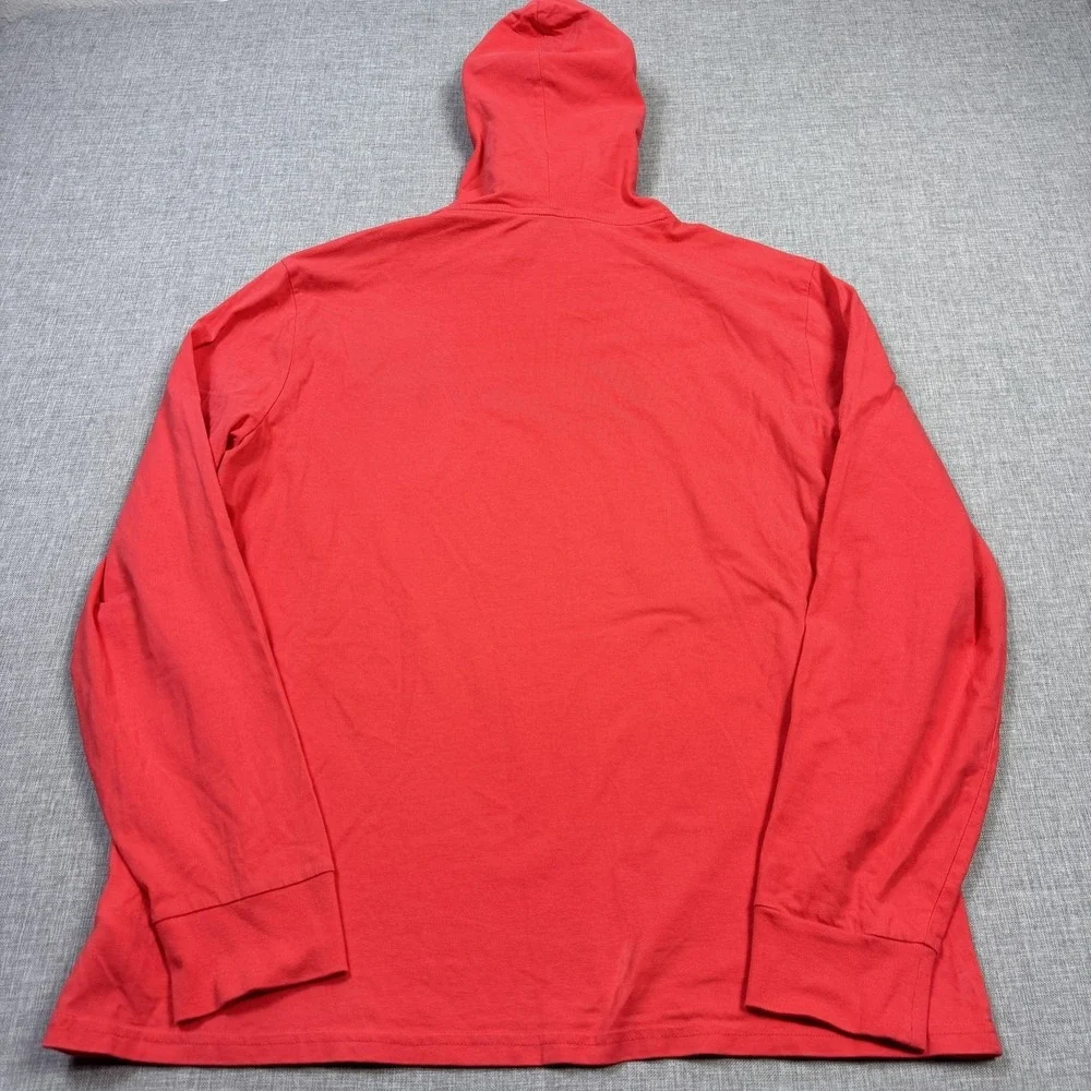 Polo Ralph Lauren Hoodie‎ Mens L Pink Red Pullover Hooded Tagless Cotton Jersey